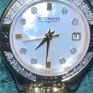 Wittnauer Women’s Swiss Quartz Watch Mother of Pearl Diamond Accent Working